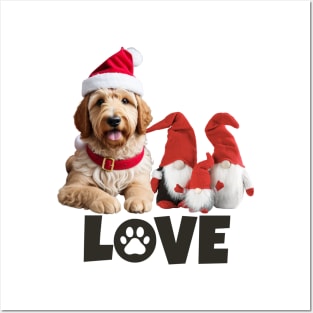 Christmas Goldendoodle LOVE Posters and Art